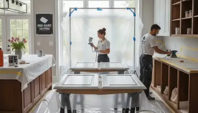 Cabinet painting service in Jacksonville, FL for durable kitchen and bathroom finishes