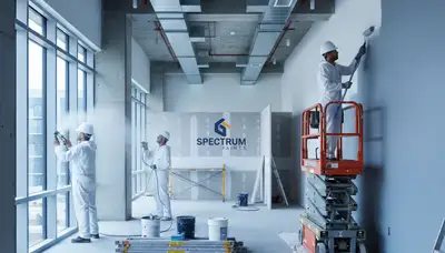 Commercial painting crew applying durable coatings to a Jacksonville, FL business exterior