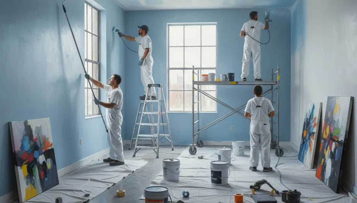 Commercial painting crew coating Jacksonville, FL business exterior for coastal protection