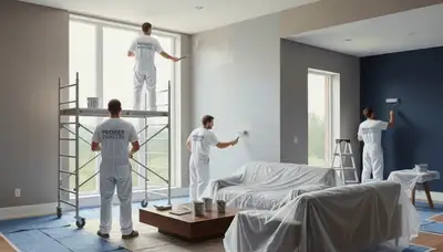 Interior painters in Jacksonville, FL applying humidity-resistant paint to a home wall