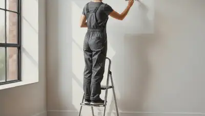 Jacksonville, FL painters repairing paint chips and scuffs on an interior wall