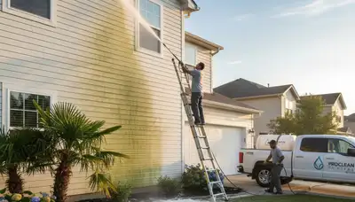 Vinyl siding pressure cleaning service in Jacksonville, FL removing mold and salt residue