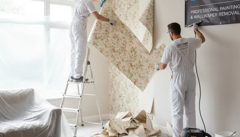 Wallpaper removal service in Jacksonville, FL for smooth wall prep before painting